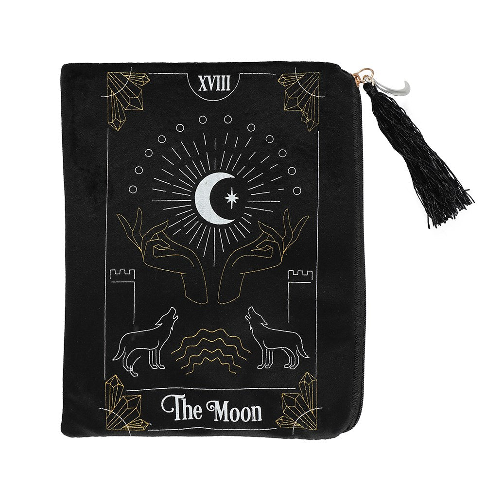 Zippered The Moon Tarot Card Pouch Bag