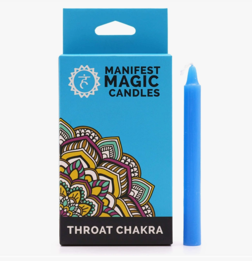 Throat Chakra Manifest Magic Spell Chime Candles -Small Taper