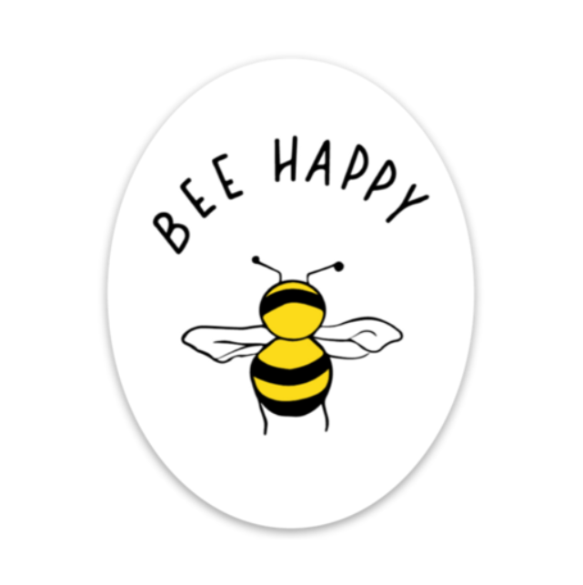 "Bee Happy" Quote Sticker