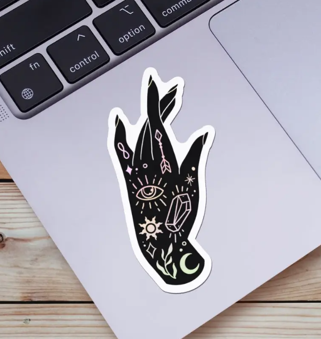 Mystic Hand Sticker - Black and Pink