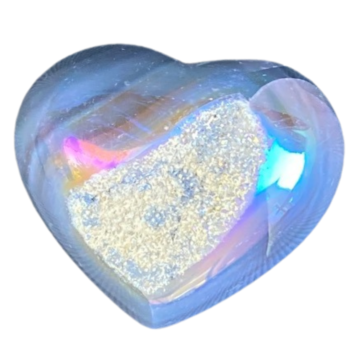 Aura Druzy Heart 2.25"H x 2.5"W