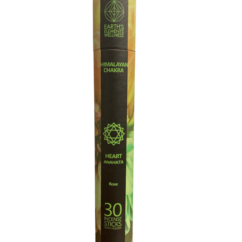 Himalayan HEART Chakra 30 Incense Sticks w/ Holder - Rose