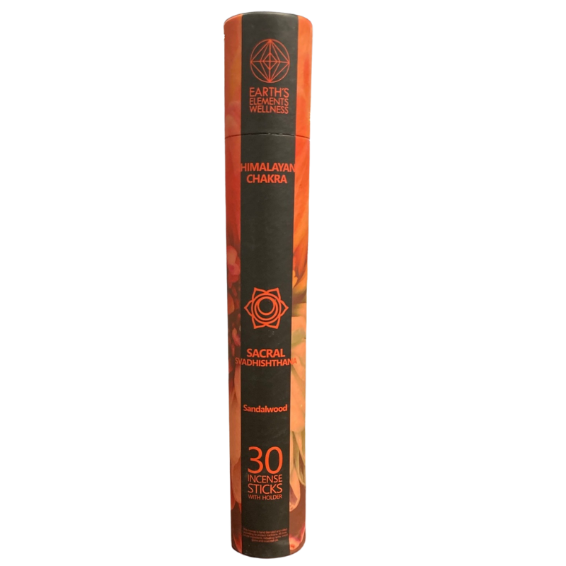 Himalayan SACRAL Chakra 30 Incense Sticks w/ Holder - Sandalwood