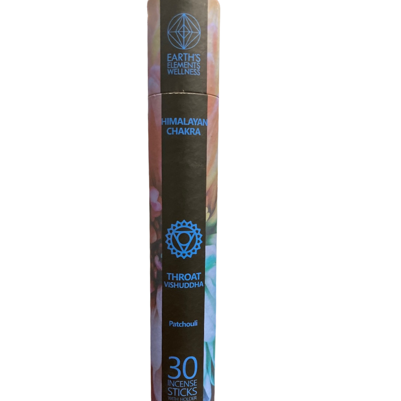 Himalayan THROAT Chakra 30 Incense Sticks w/ Holder - Patchouli