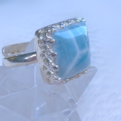 Larimar Square Ring Sterling Silver