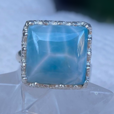 Larimar Square Ring Sterling Silver