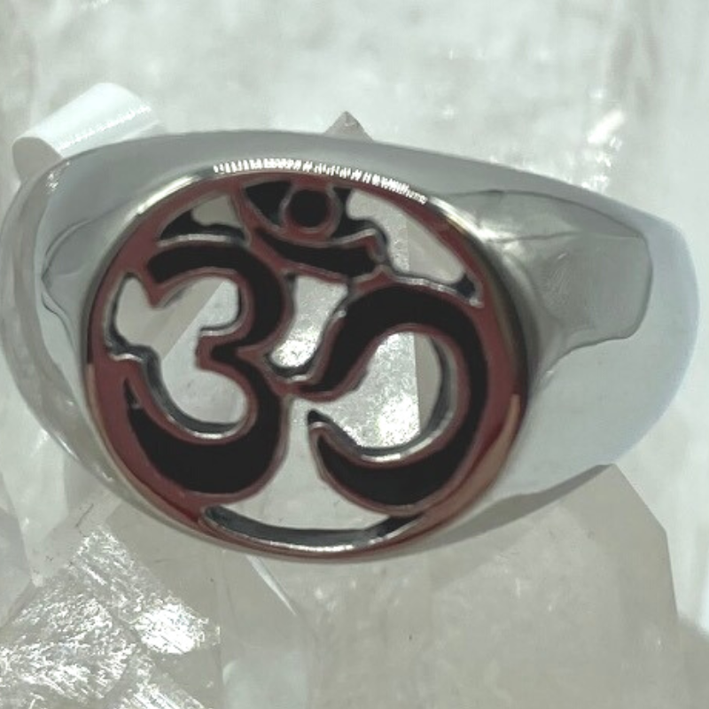 Om Symbol Ring , Stainless Steel Size 10