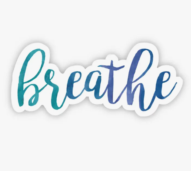 Breathe Cursive Sticker