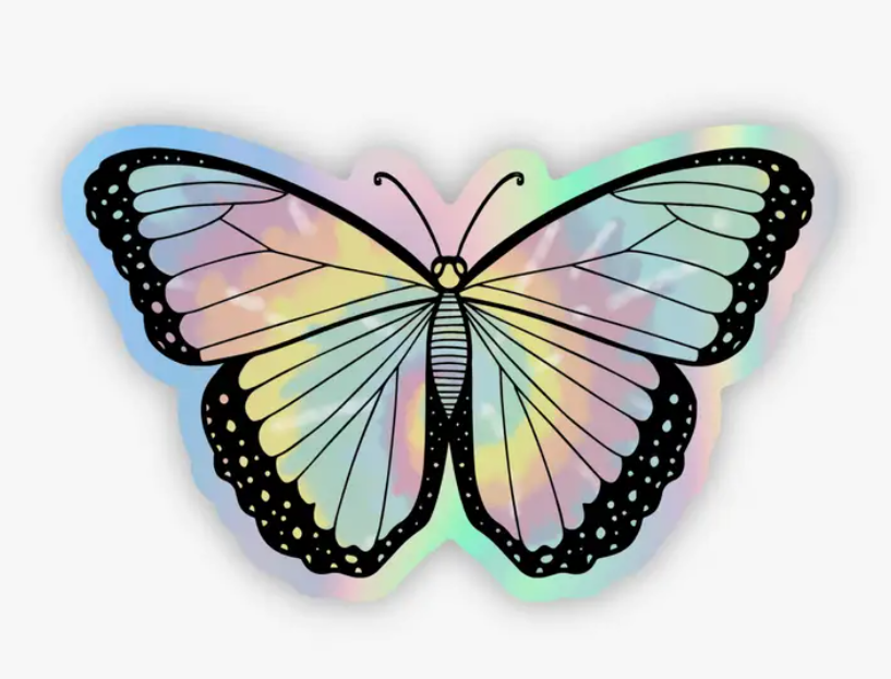 Butterfly Tie Dye Holographic Sticker