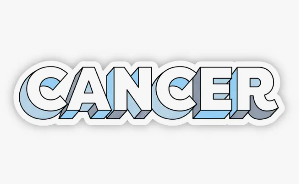 Cancer Lettering Zodiac Sticker