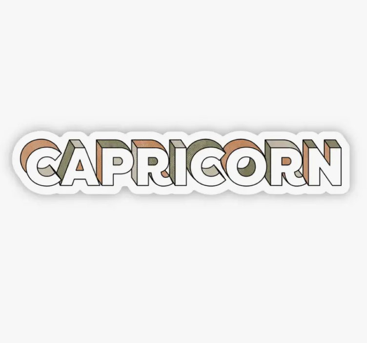 Capricorn Lettering Zodiac Sticker