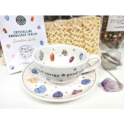 Crystals Teacup and Saucer w/ Divination Guide