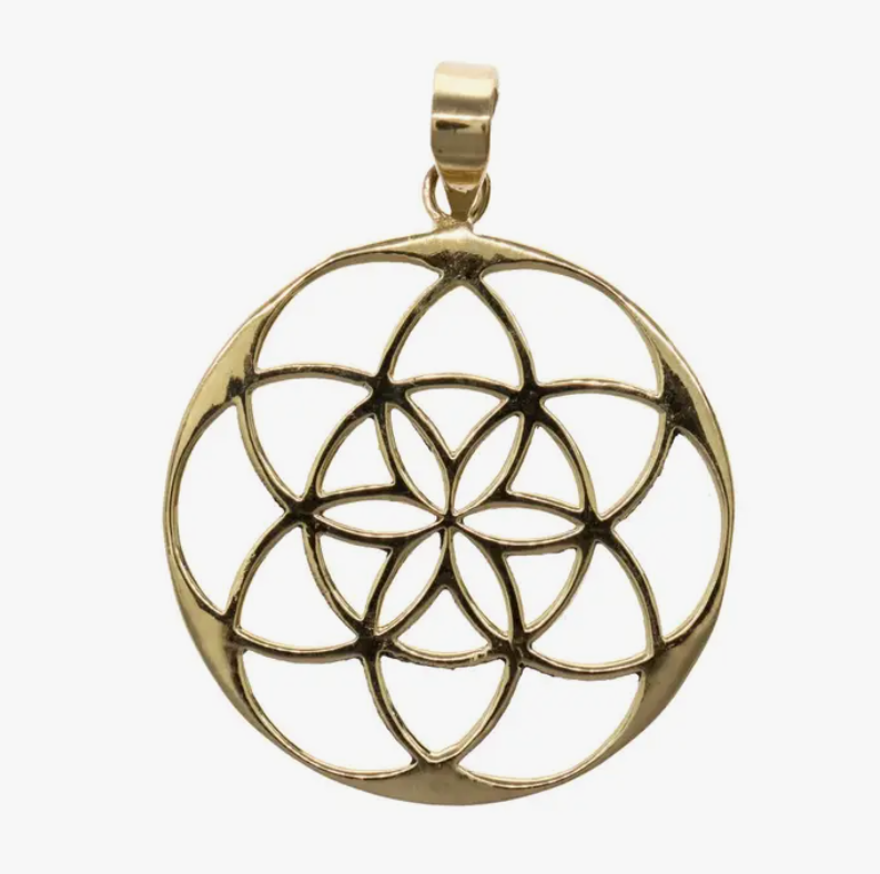 Flower of Life Bronze Pendant Necklace