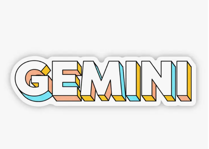 Gemini Lettering Zodiac Sticker