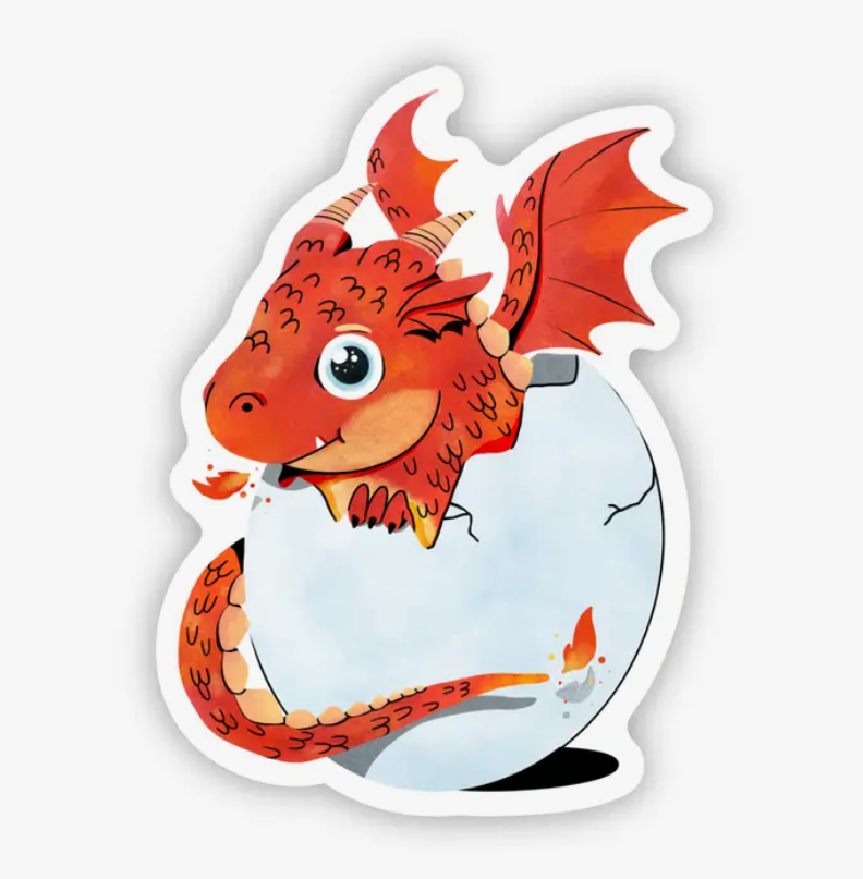 Hatching Dragon Sticker