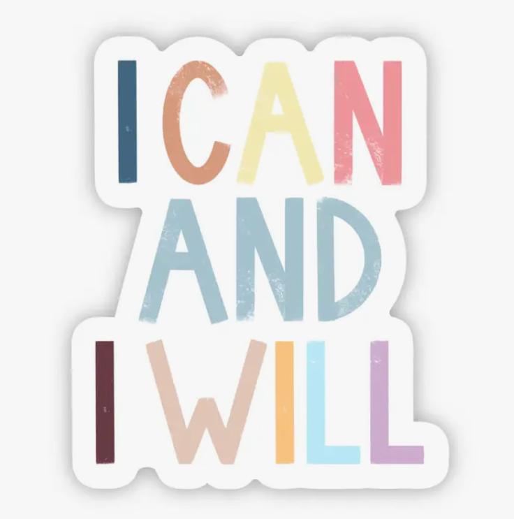 I Can and I Will Lettering Sticker #BM-0001-2687