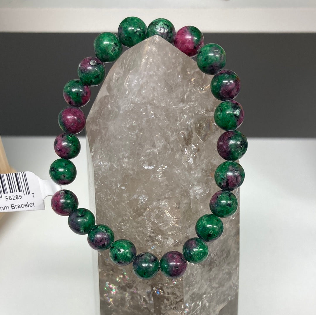 Ruby Zoisite 8mm Bead Bracelet