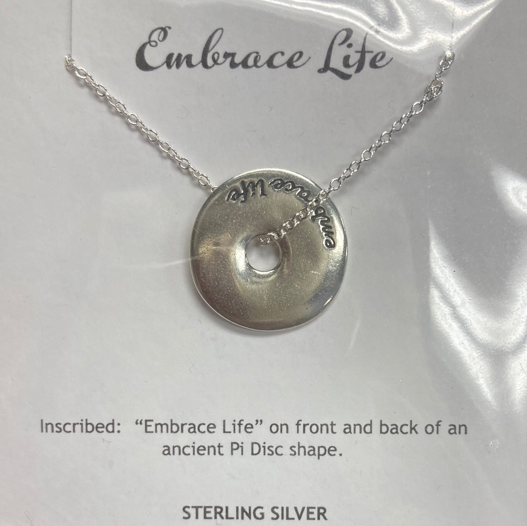 "Embrace Life" Necklace Sterling Silver