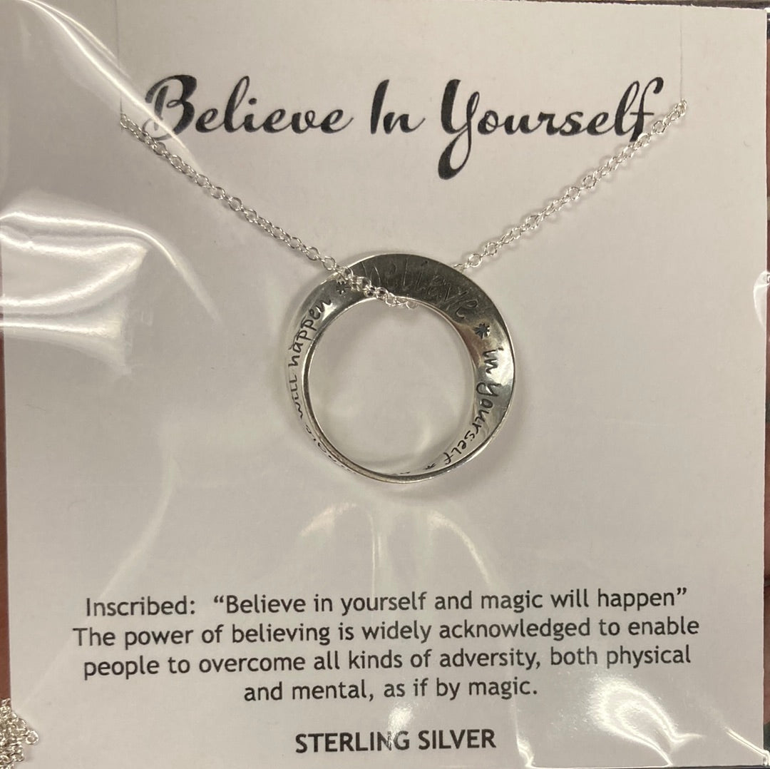 "Believe in Yourself " Necklace Sterling Silver