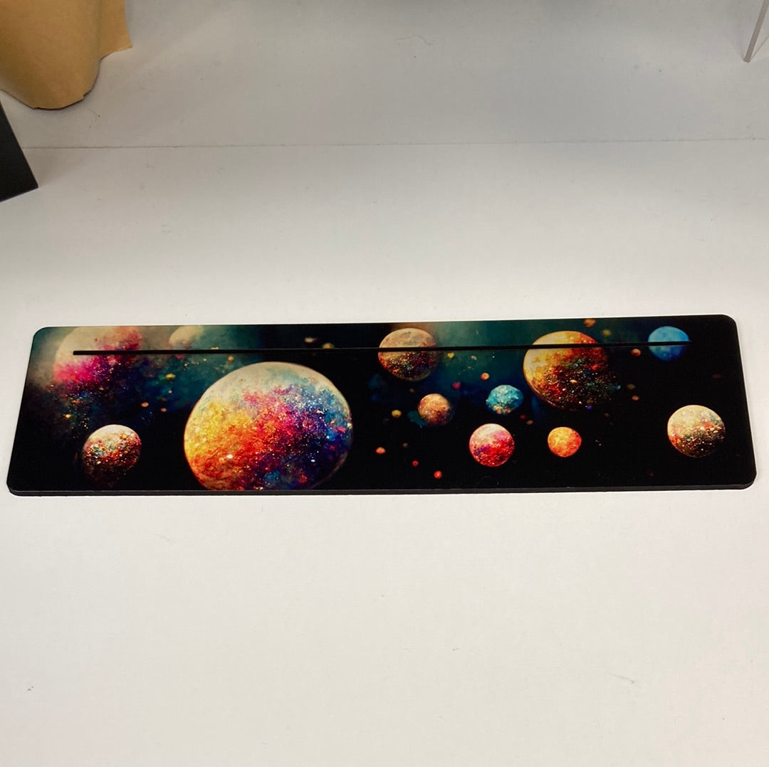 Planets Tarot Card Holder (Painted Wood) 11.5"