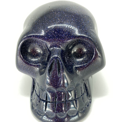 Blue Goldstone Skull 2.75"