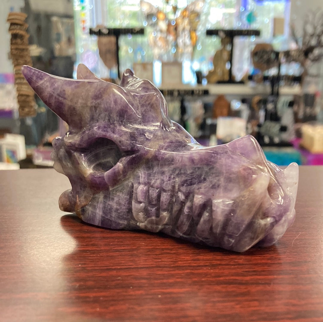 Amethyst Dragon Skull 4.5"