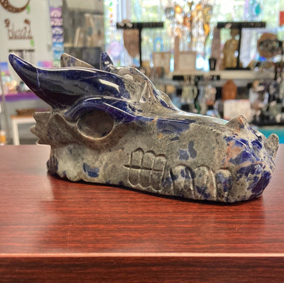 Sodalite Dragon Skull 6"