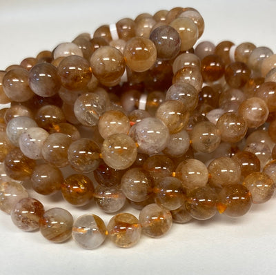 Citrine w/Quartz- Beaded Bracelet 8mm