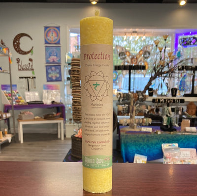 Protection Yellow Pillar Candle Solar Plexus Chakra - Aloha Bay Candles