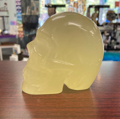 Lemon Calcite Carved Crystal Skull 3.1" L