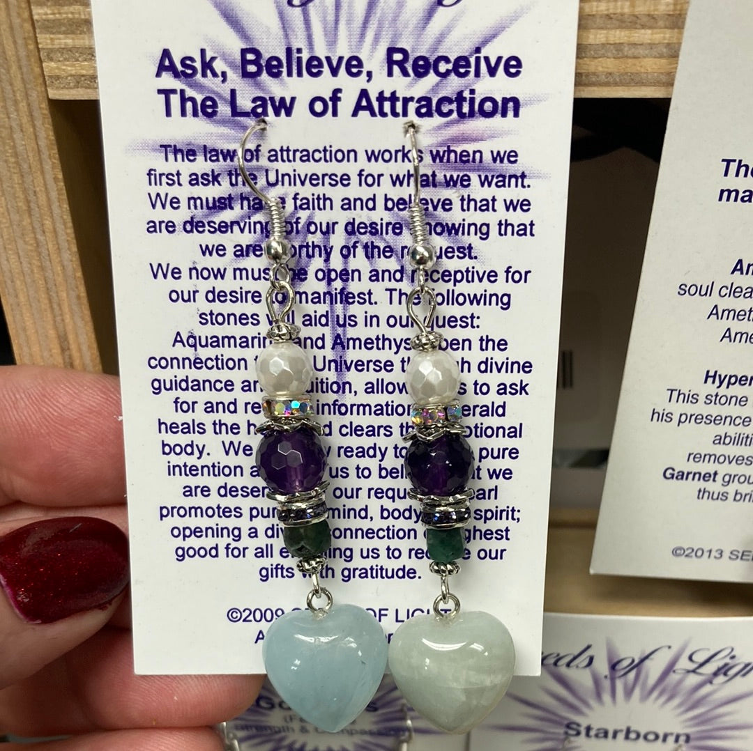 Ask, Believe, Receive Dangle Earrings