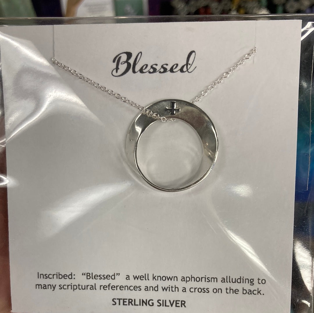 "Blessed"  Necklace Sterling Silver