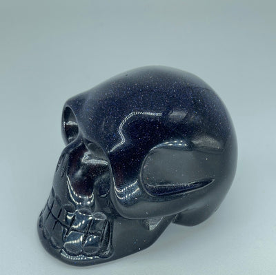 Blue Goldstone Skull 2.75"