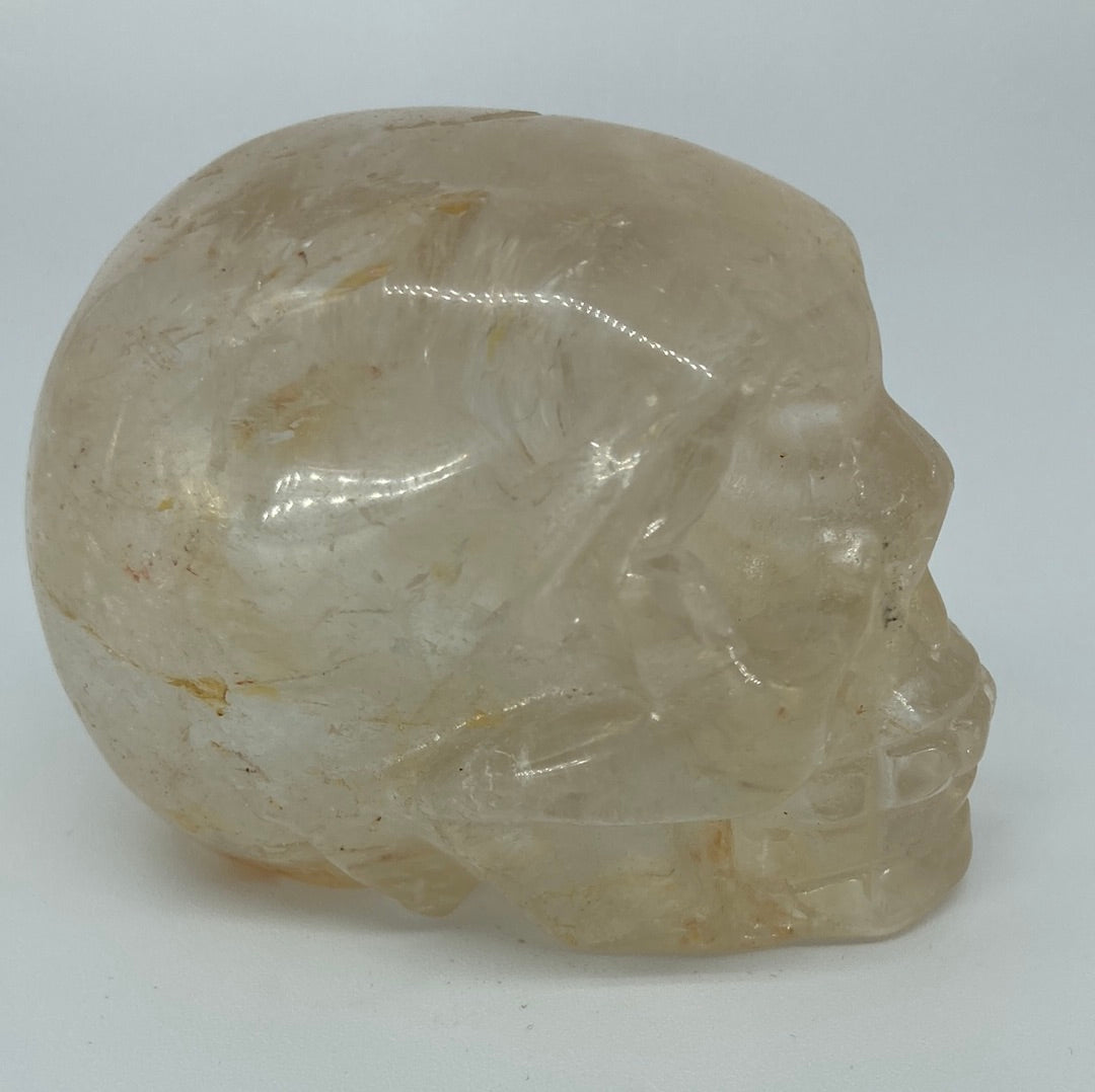 Clear Quartz w/Hematoid Skull 2.75"