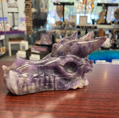 Amethyst Dragon Skull 4.5"