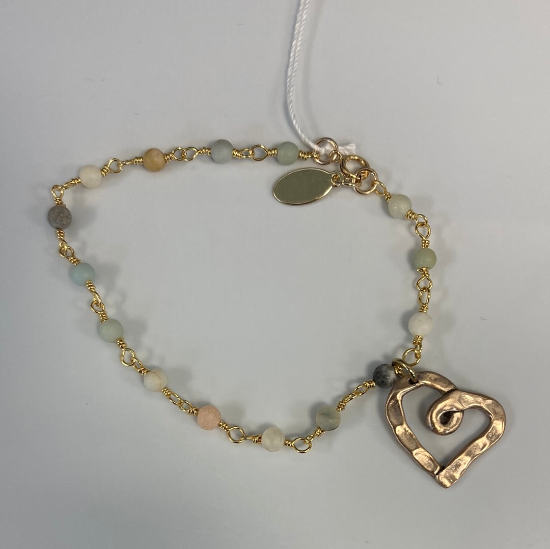 Amazonite Heart Bracelet