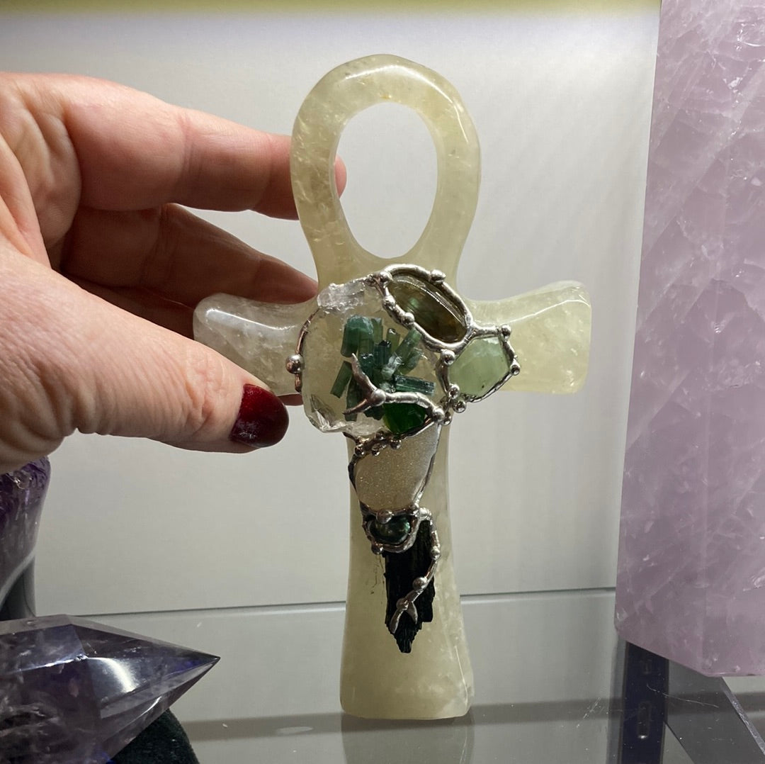 Ankh Green Quartz - Custom Designed