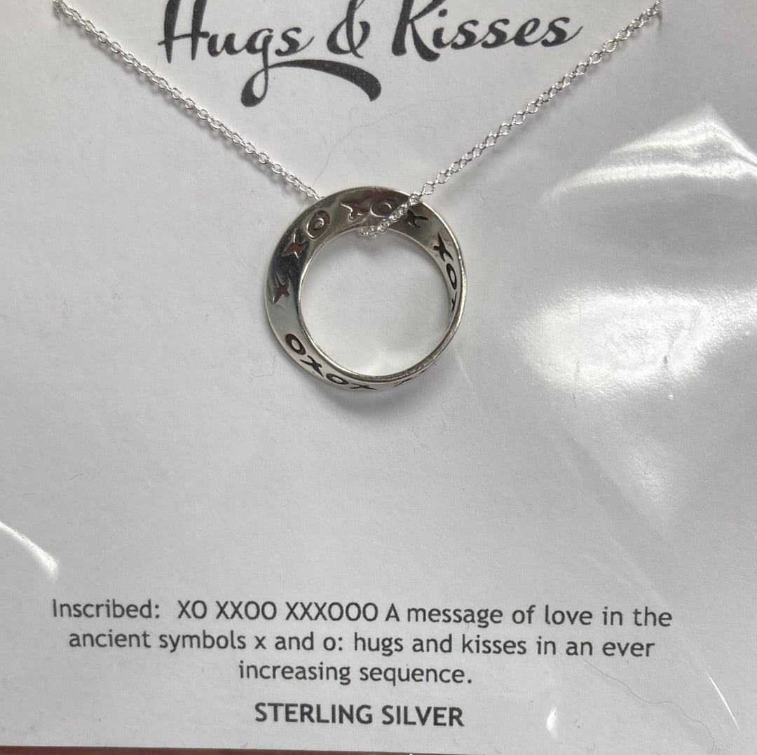 "Hugs & Kisses" Necklace Sterling Silver