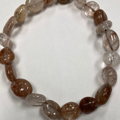 Copper Rutilated Quartz - Beaded Bracelet