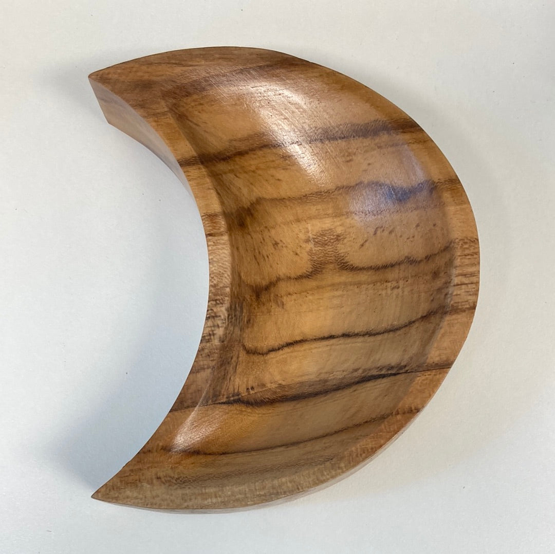 Crescent Moon Teak Wood Bowl