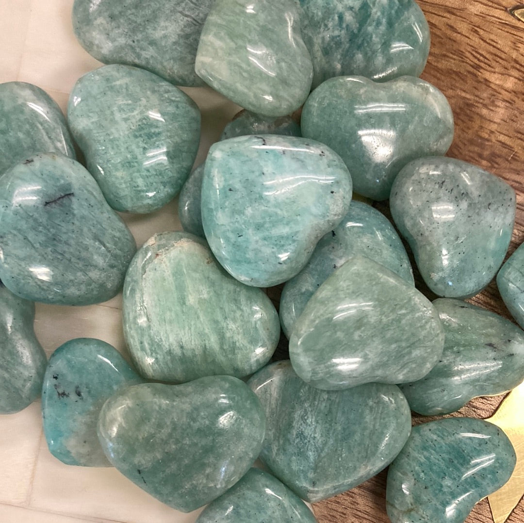 Amazonite Heart Crystal (approx 1.75"H)