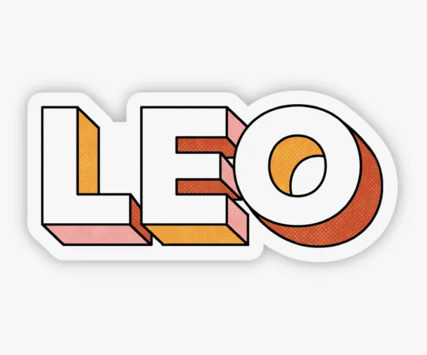 Leo Lettering Zodiac Sticker