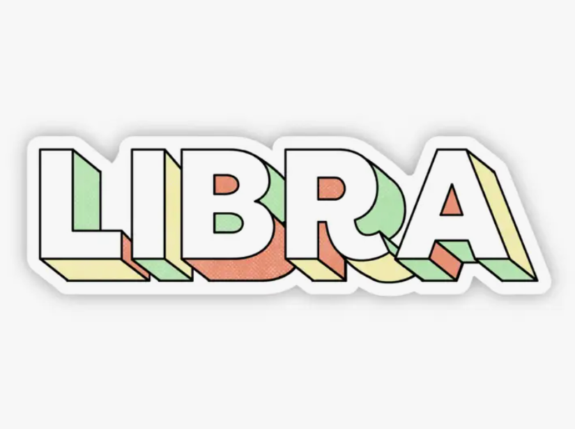 Libra Lettering Zodiac Sticker