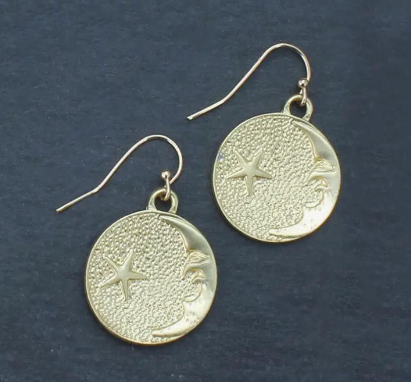 Lunar Gold Moon Earrings