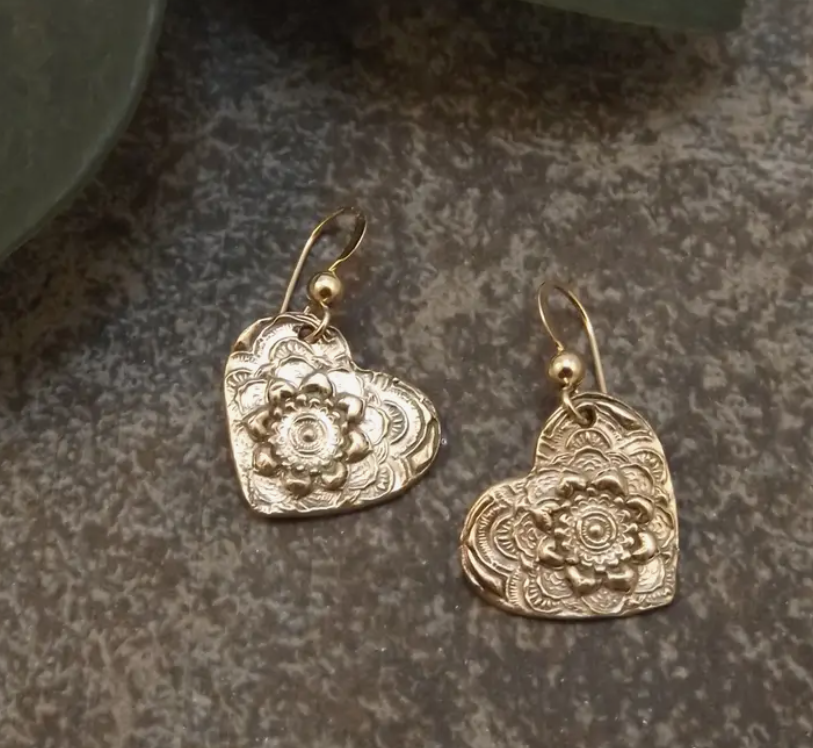 Mandala Heart Earrings