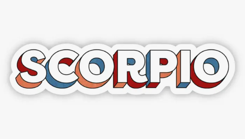 Scorpio Lettering Zodiac Sticker