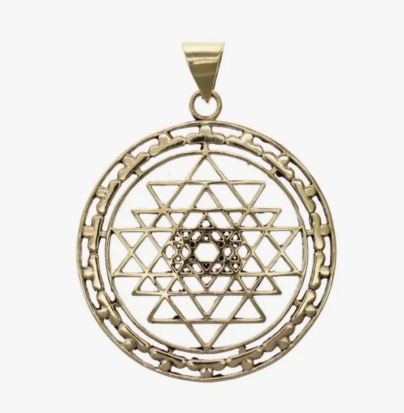 Shri Yantra Bronze Pendant Necklace - Kuantum Life