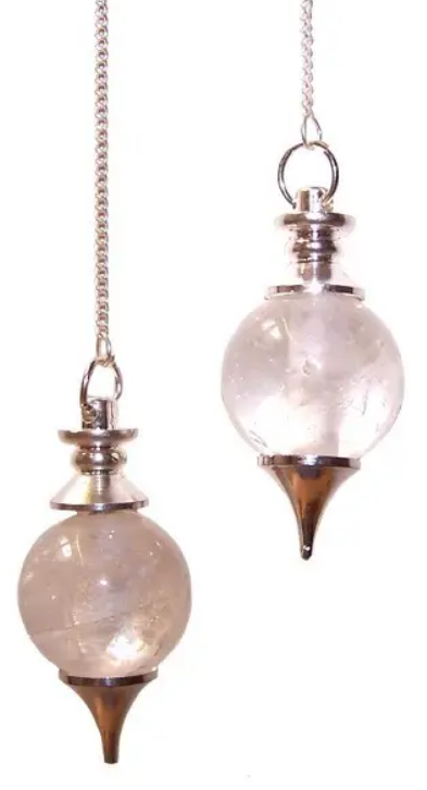 Rose Quartz Sphere with Metal Point Weight Pendulum