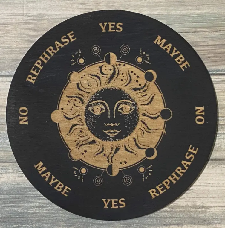 Sun Moon Phase Pendulum Board in Black 4"