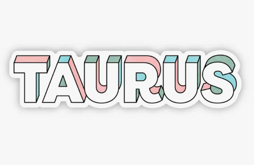 Taurus Lettering Zodiac Sticker